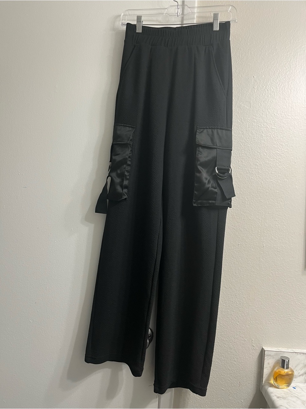 Beach Riot Black Wide-Leg Cargo Pocket Pants